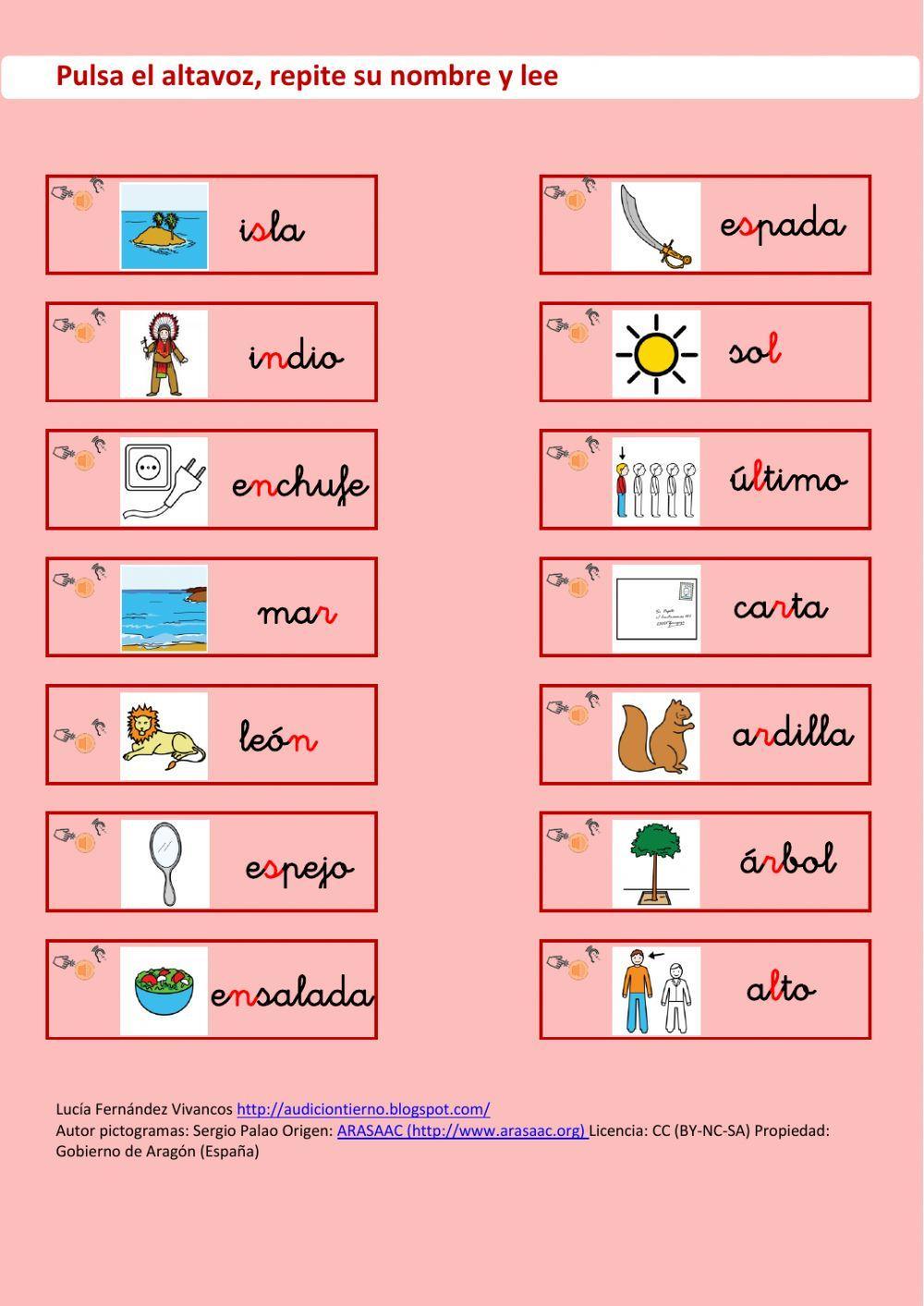 Refuerzo sílabas inversas