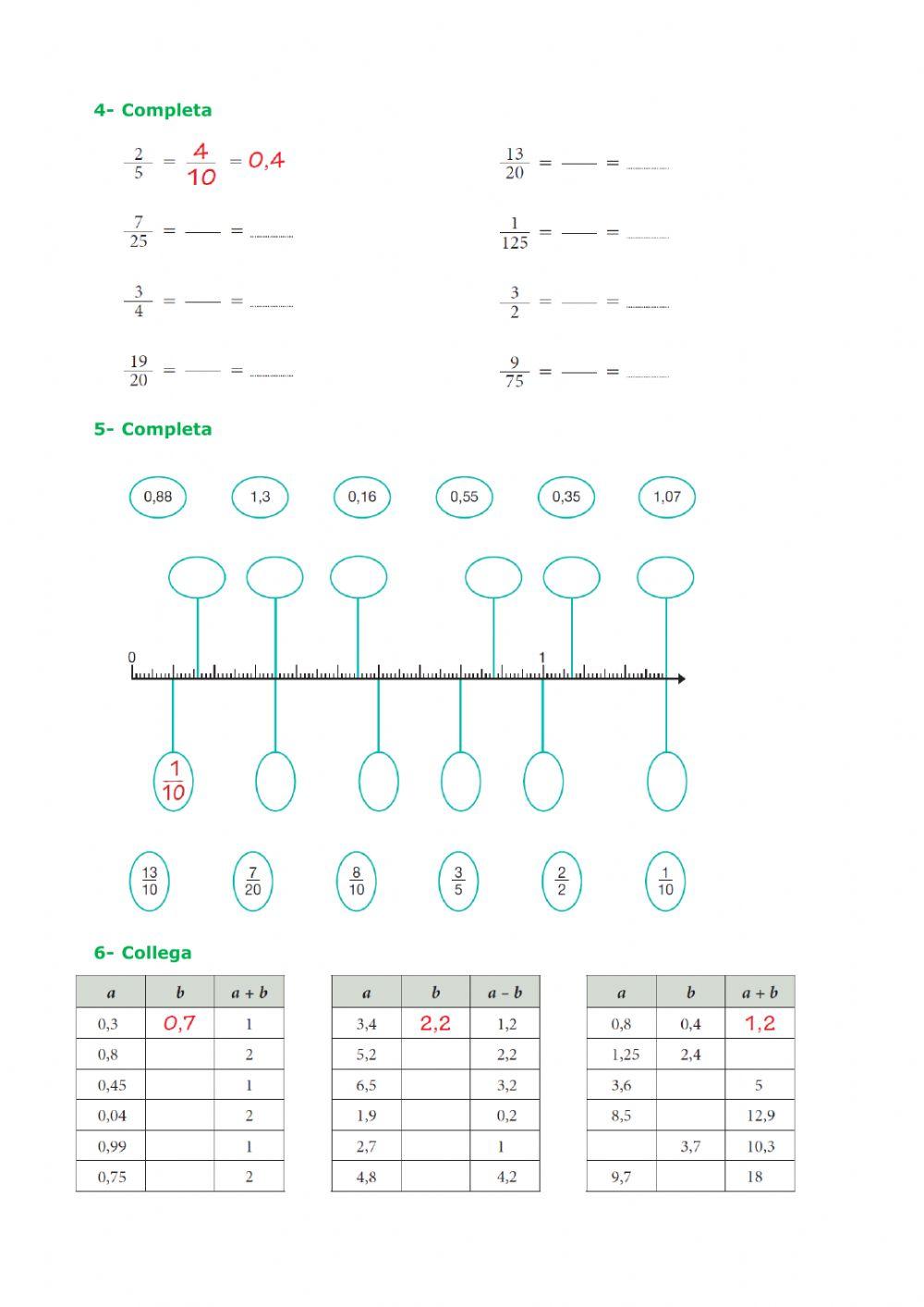 Numeri e frazioni decimali