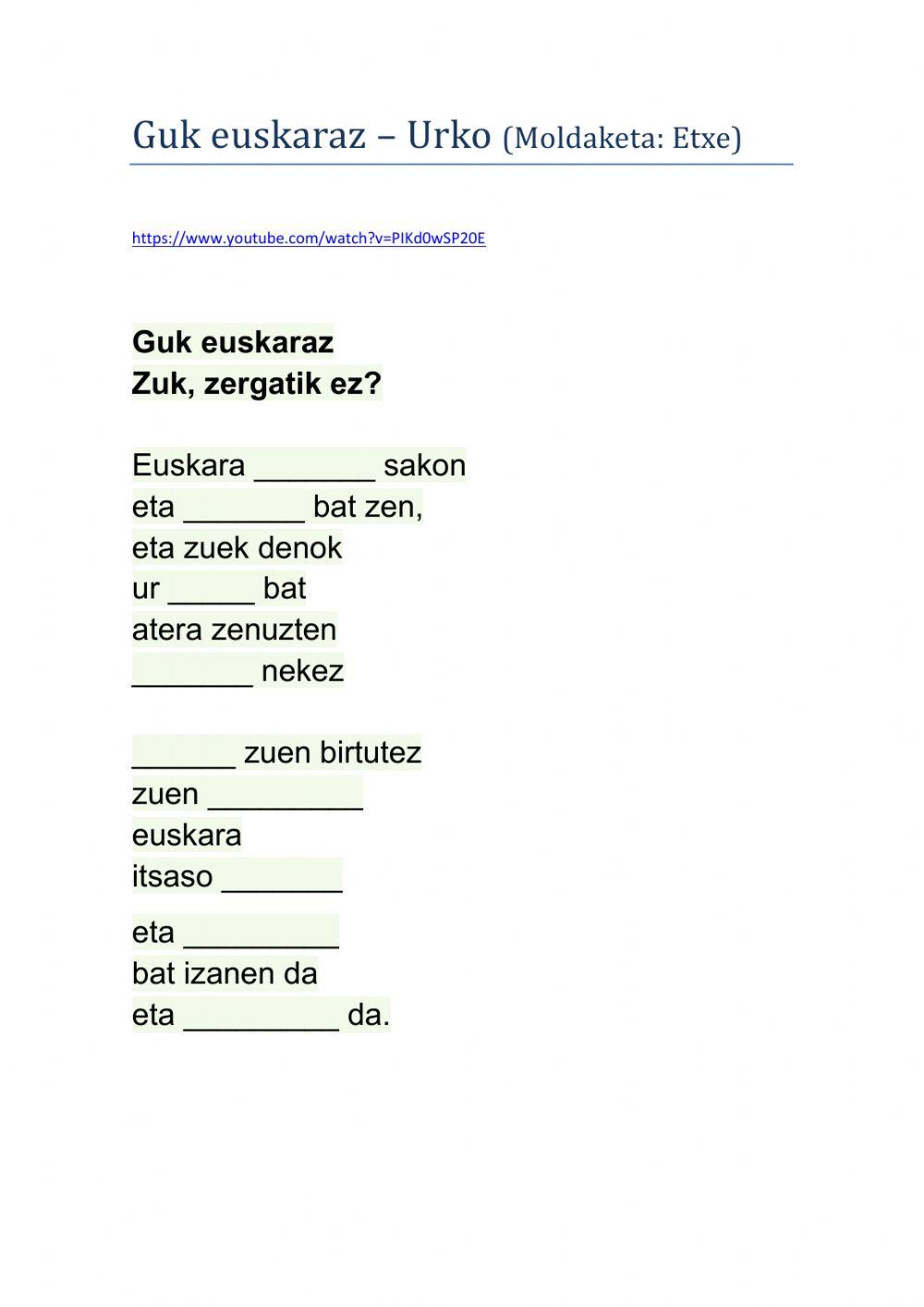 Guk euskaraz - Urko