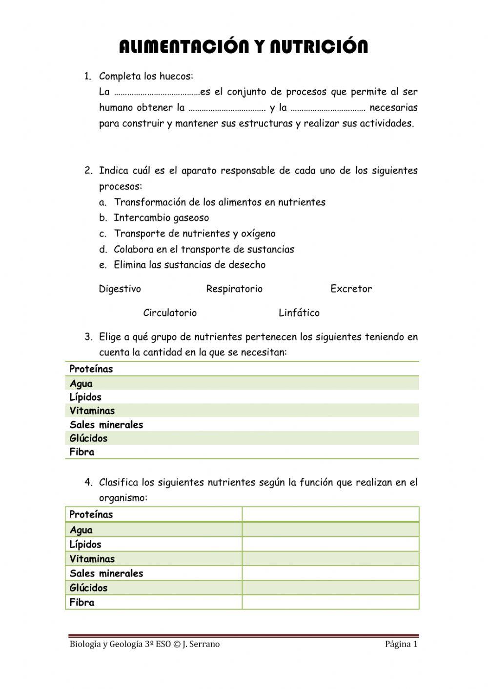 Alimentación y nutrición