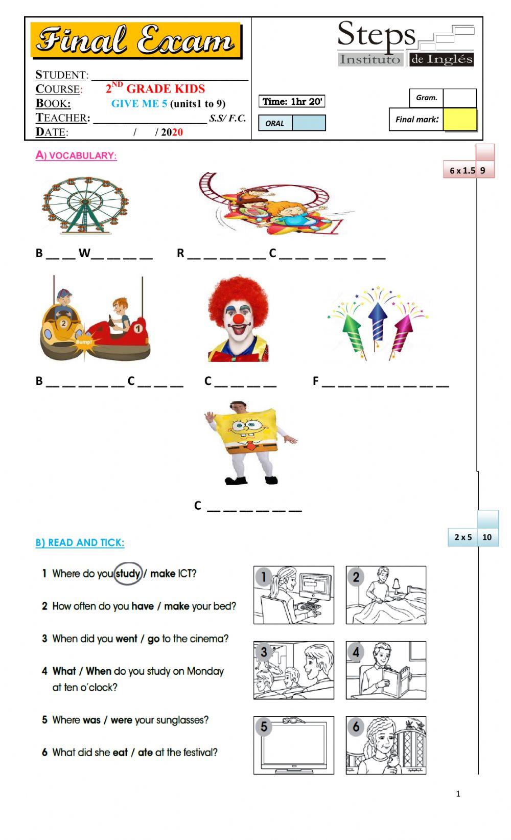Give me five level 3 final exam
