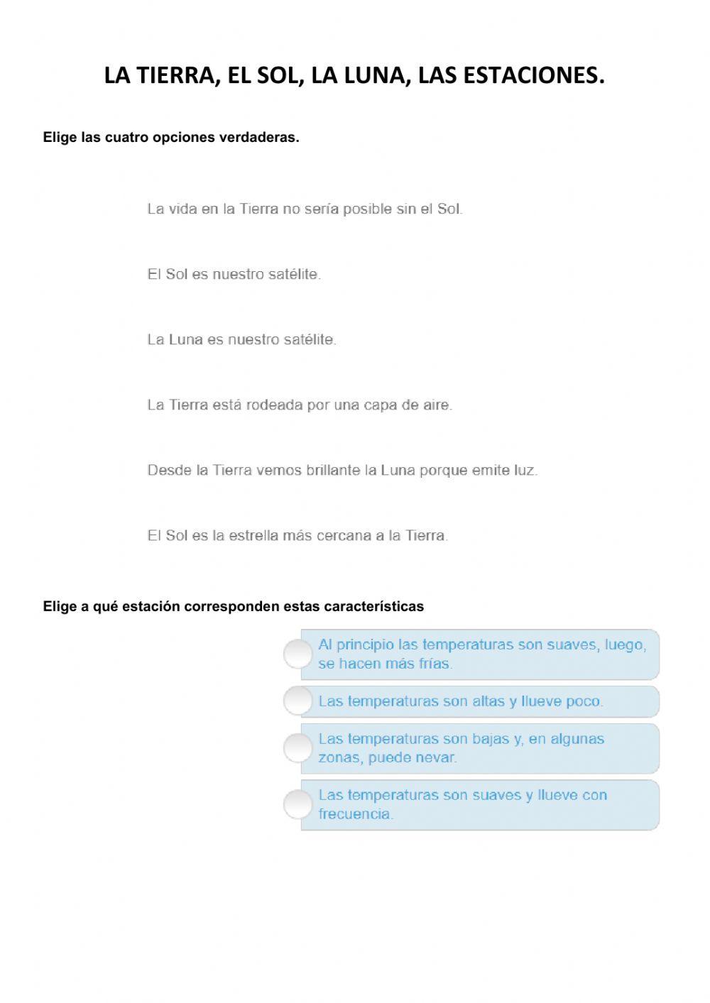 El Sistema Solar, La Tierra y la Luna