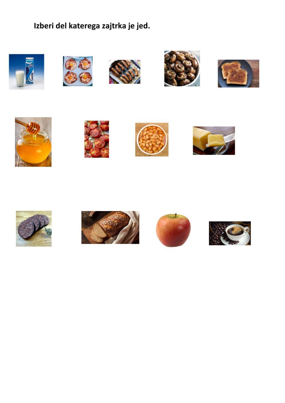 Traditional English and Slovene berakfast