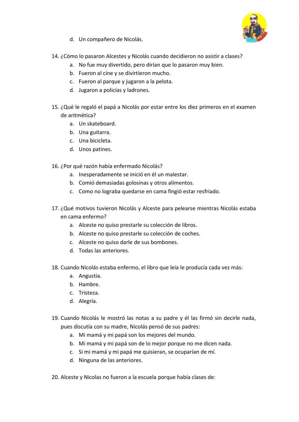 -El Pequeño Nicolás- Actividades.