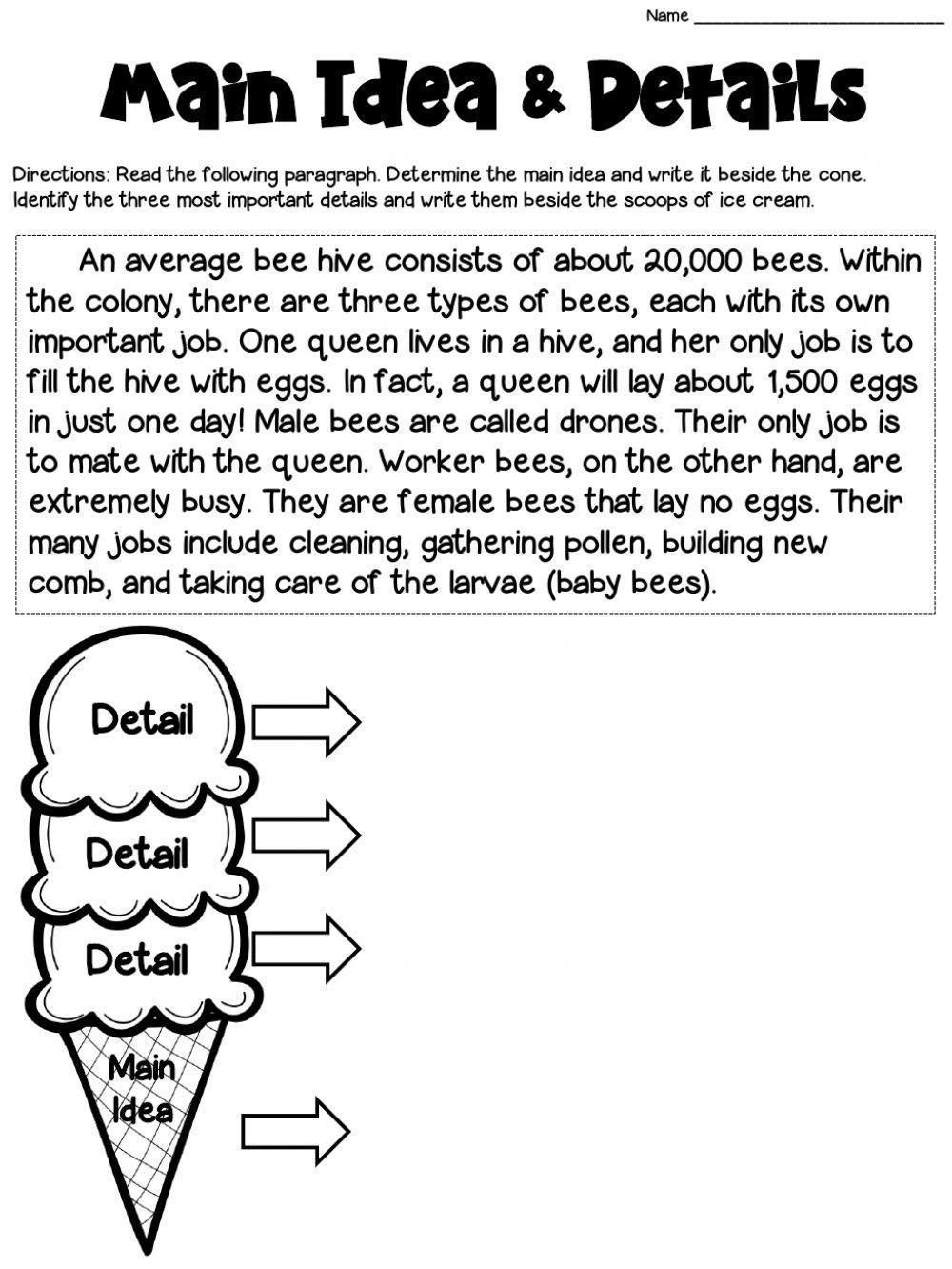 Identifying Main Idea and Details worksheet | Live Worksheets identifying-main-idea-and-details-worksheet-live-worksheets