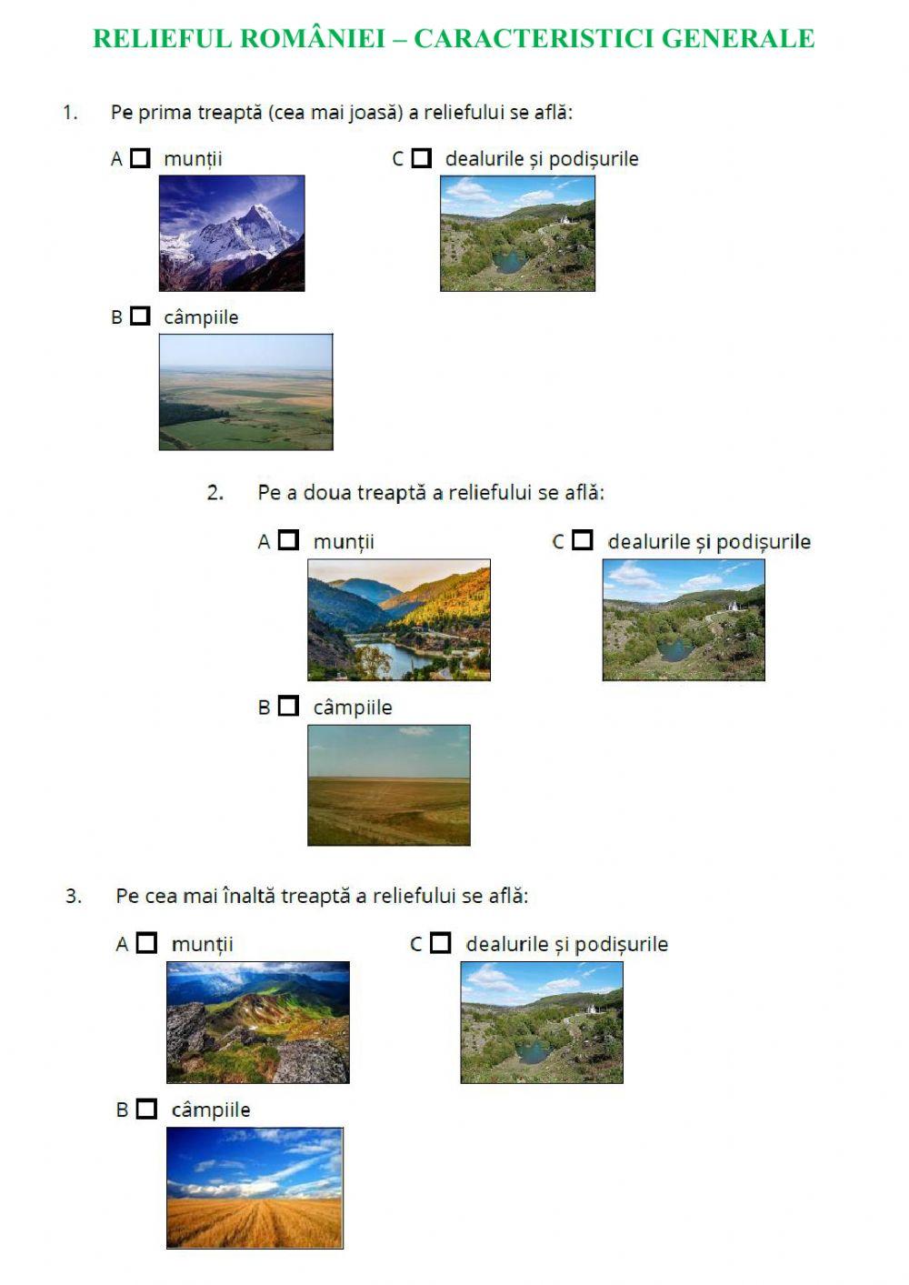 RELIEFUL ROMÂNIEI - CARACTERISTICI GENERALE