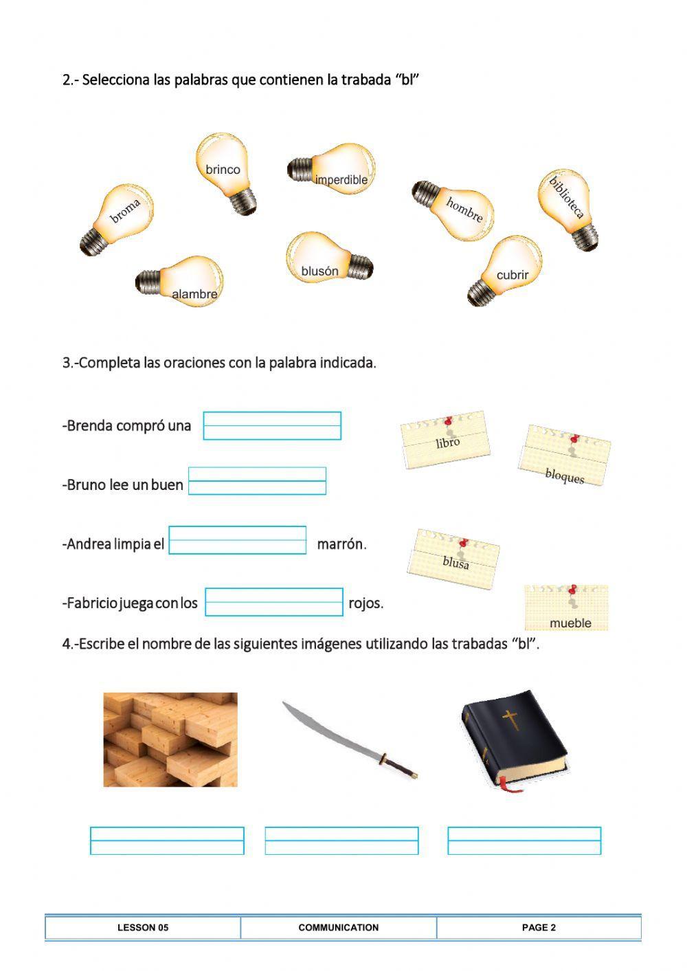 Silabas trabadas -bl-br-