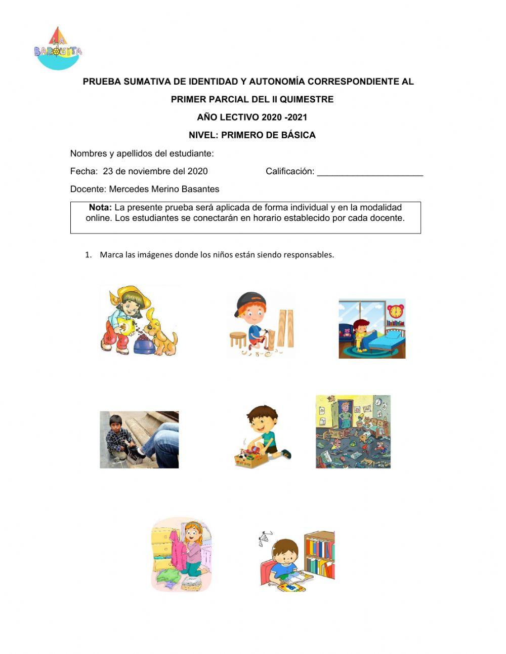 Sumativa de Identidad y Autonomía