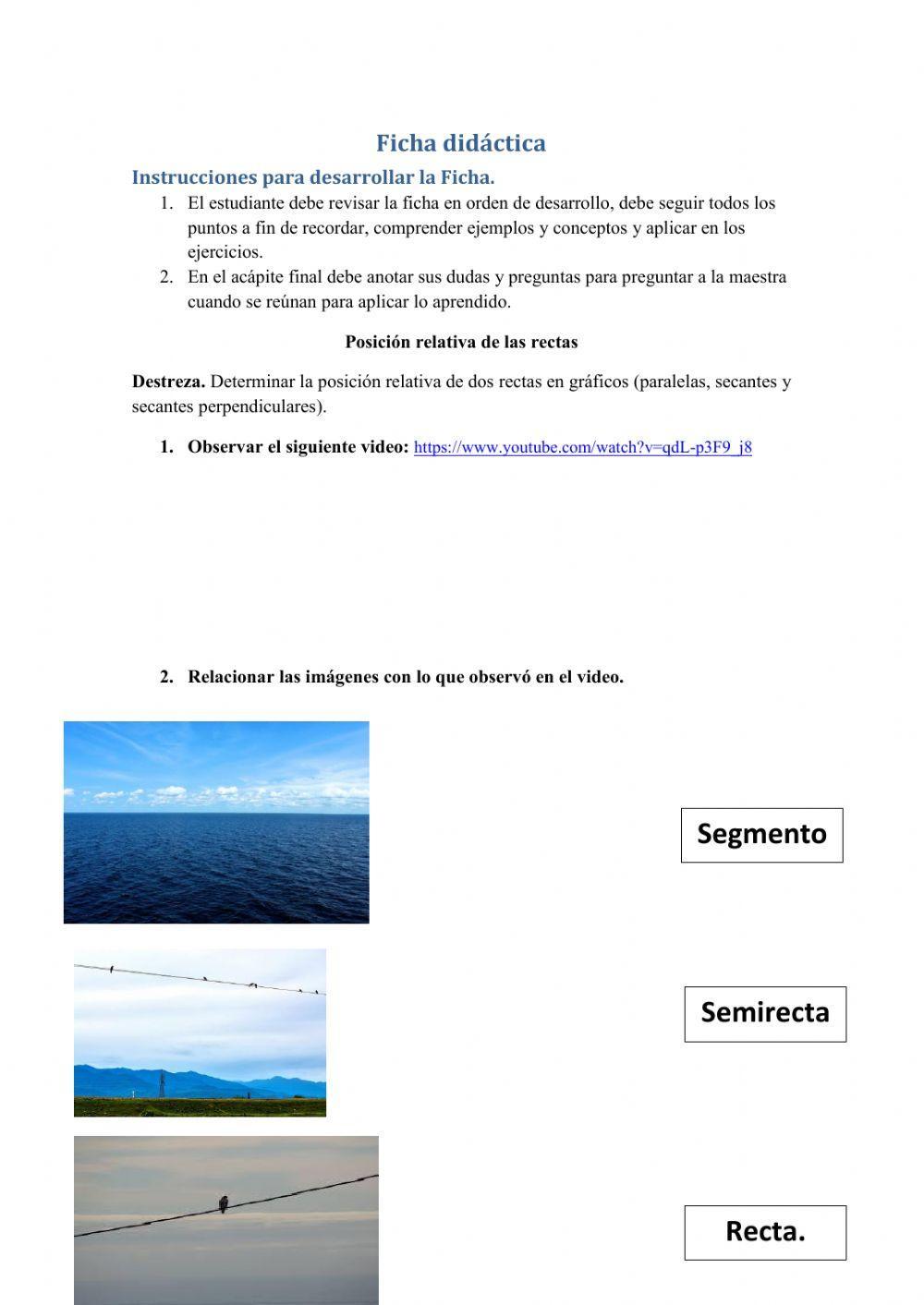 Rectas, semirectas y segmento