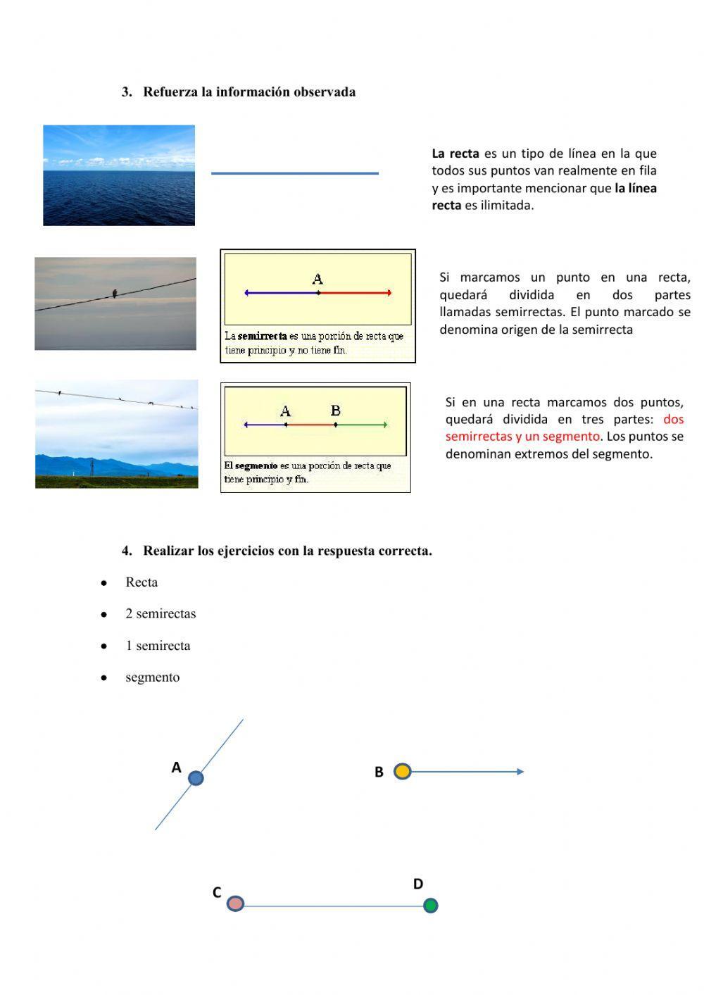 Rectas, semirectas y segmento