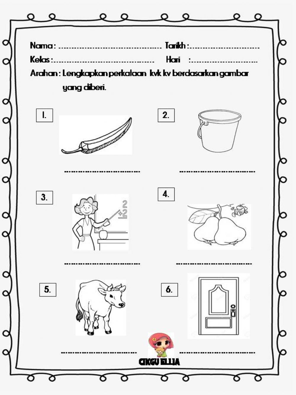 Latihan perkataan kvk kv