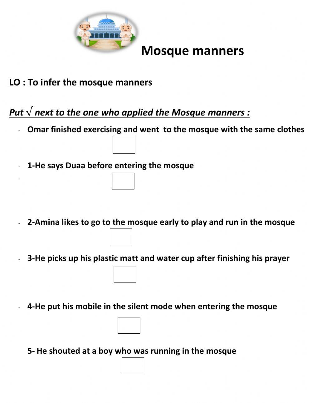 Mosque manners