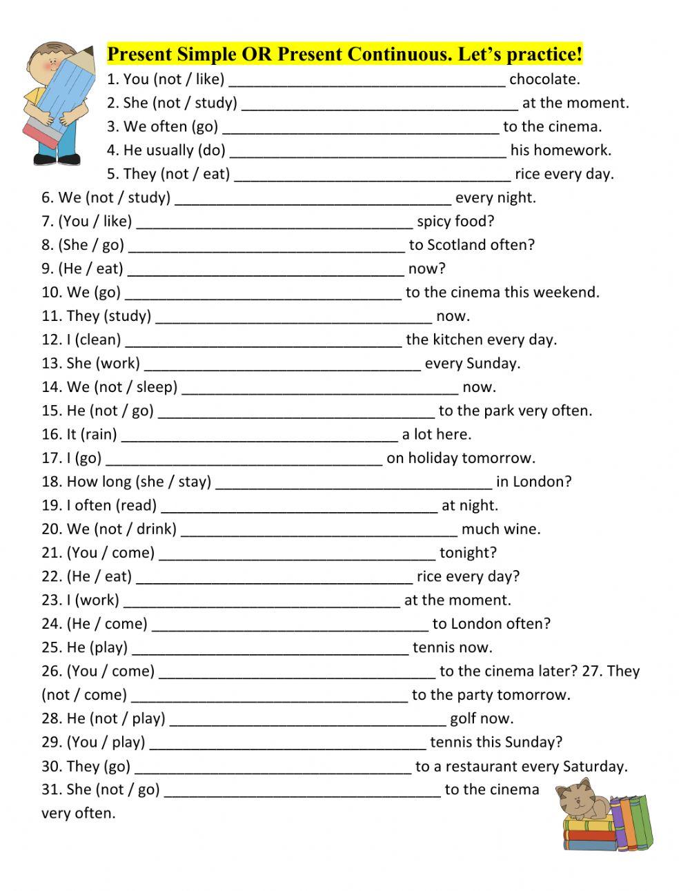 Present simple & continuous