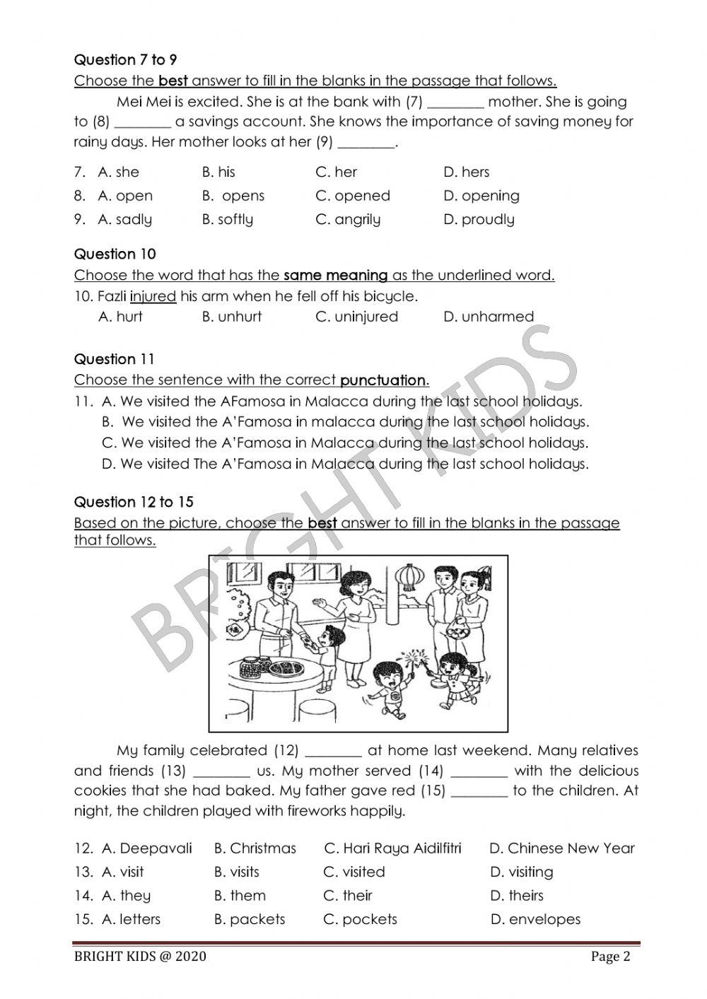 STD4 ENG PAPER 1