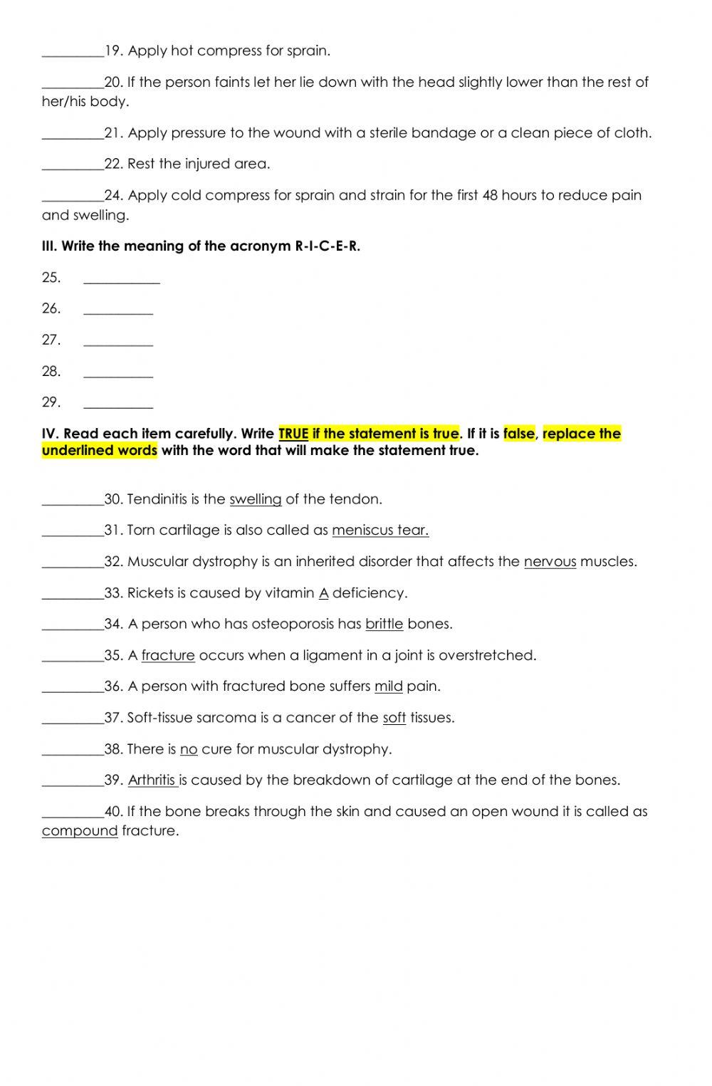 NOV. Monthly Test in SCIENCE