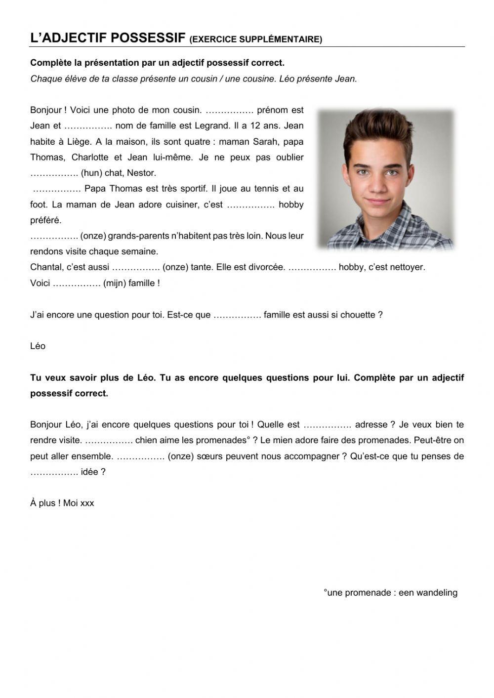 L'adjectif possessif