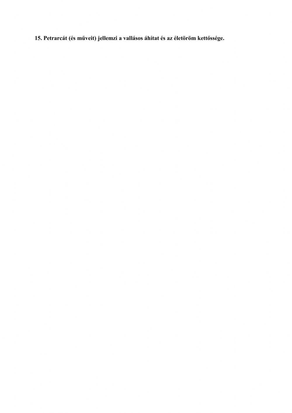 A reneszánsz és Petrarca (ismétlő kvíz)