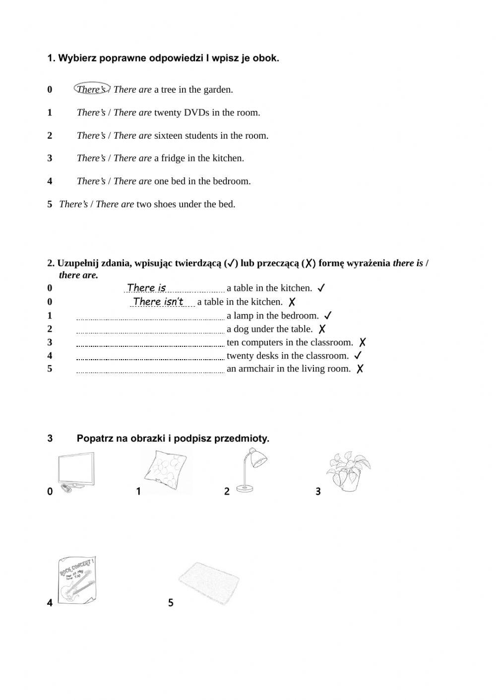 ENGLISH CLASS A1 - unit 3 test