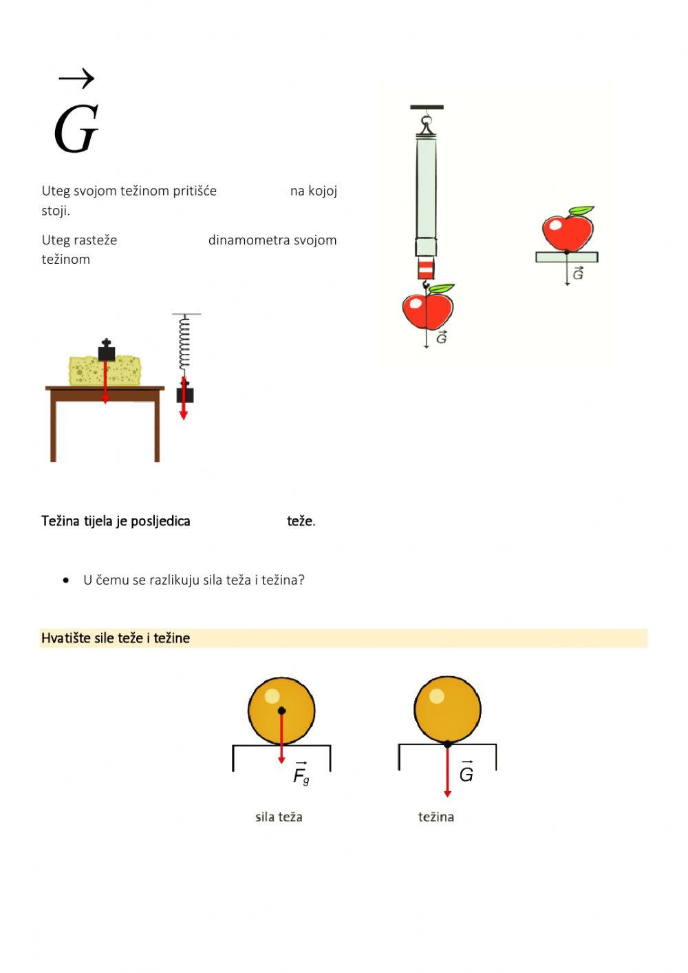 Sila teža i težina tijela