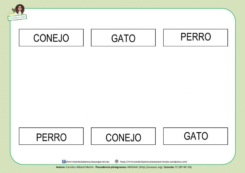 Perro, conejo y gato