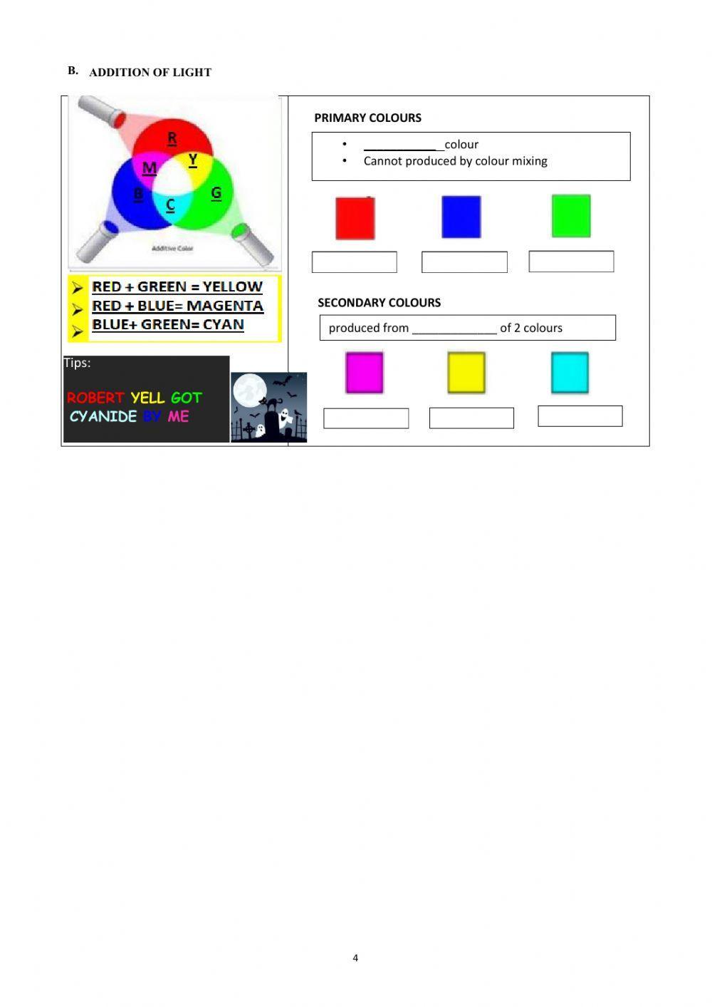 SCIENCE CHAPTER 8 WORKSHEET LIGHT AND OPTICS