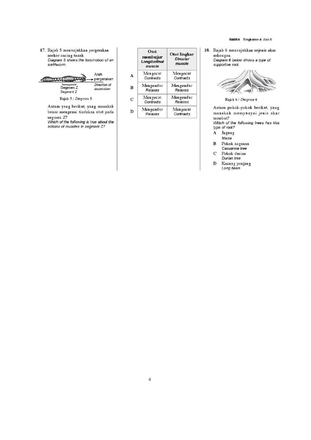 Soalan Sains Objektif (Bab 5-8) T4 KSSM