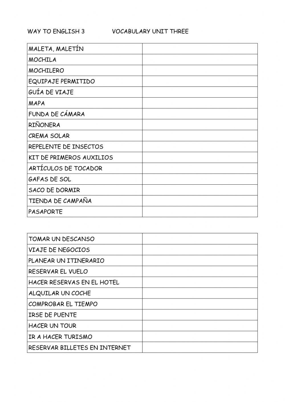 Way to english 3 vocabulary 3-4
