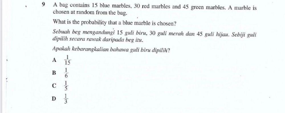 Kebarangkalian SPM Kertas 1