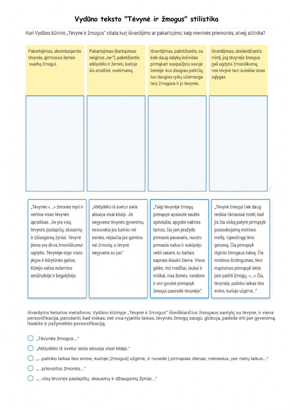 Vydūno teksto -Tėvynė ir žmogus- stilistika