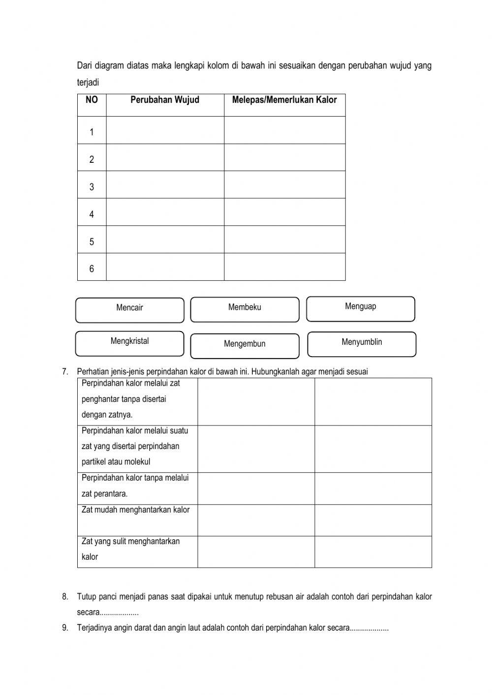 LK-IPA Kelas VII Kalor dan Perpindahannya