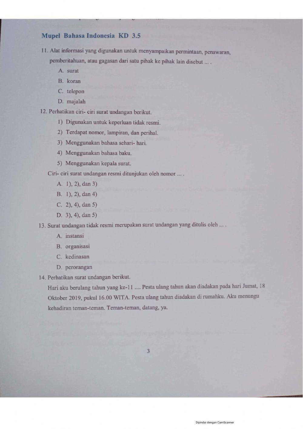 PAS Tema 5 Bahasa Indonesia