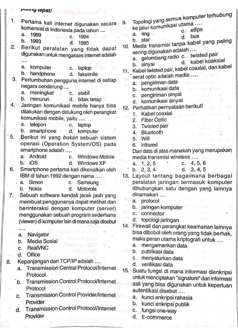Ulangan Informatika 8