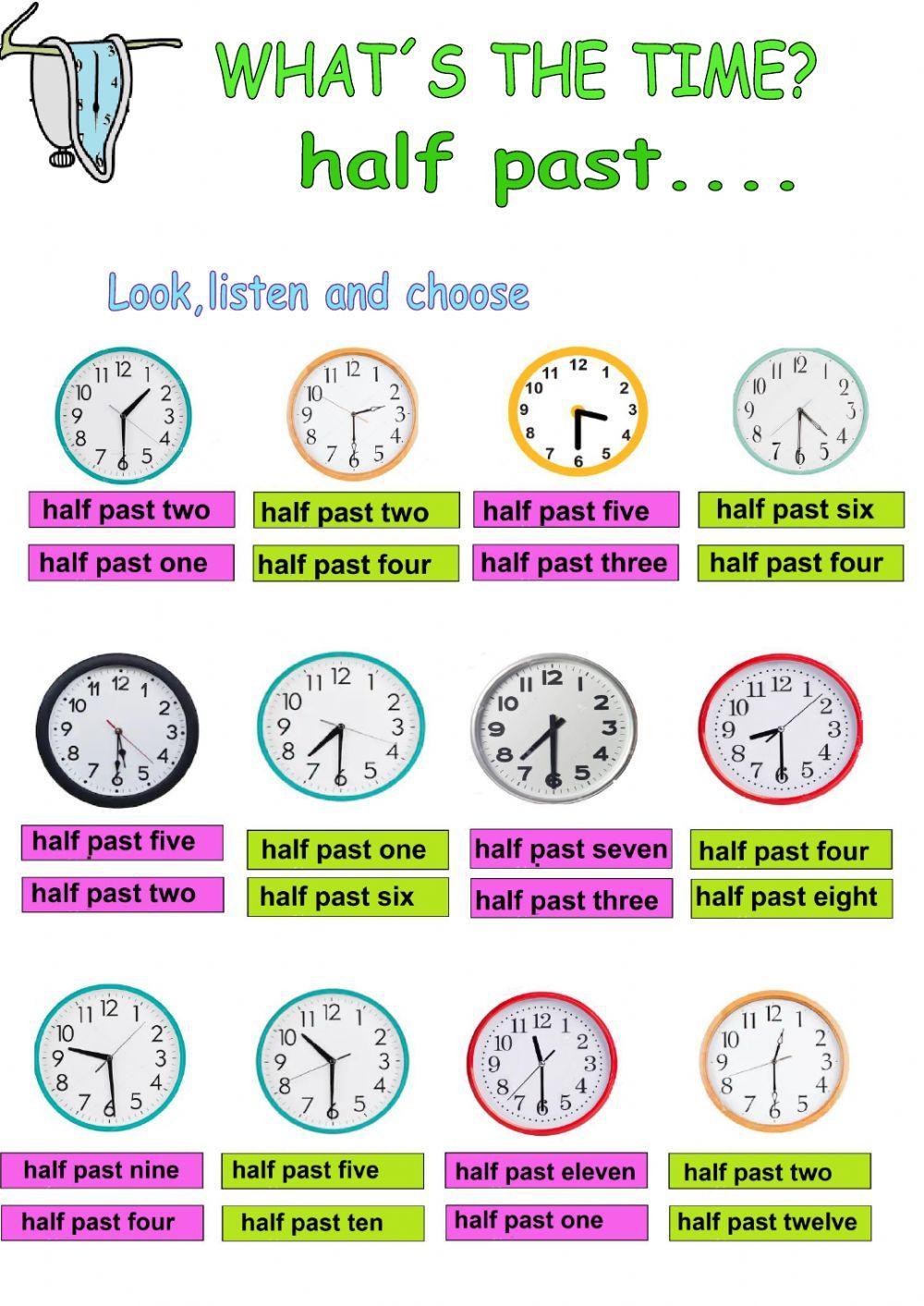 Telling time HALF PAST