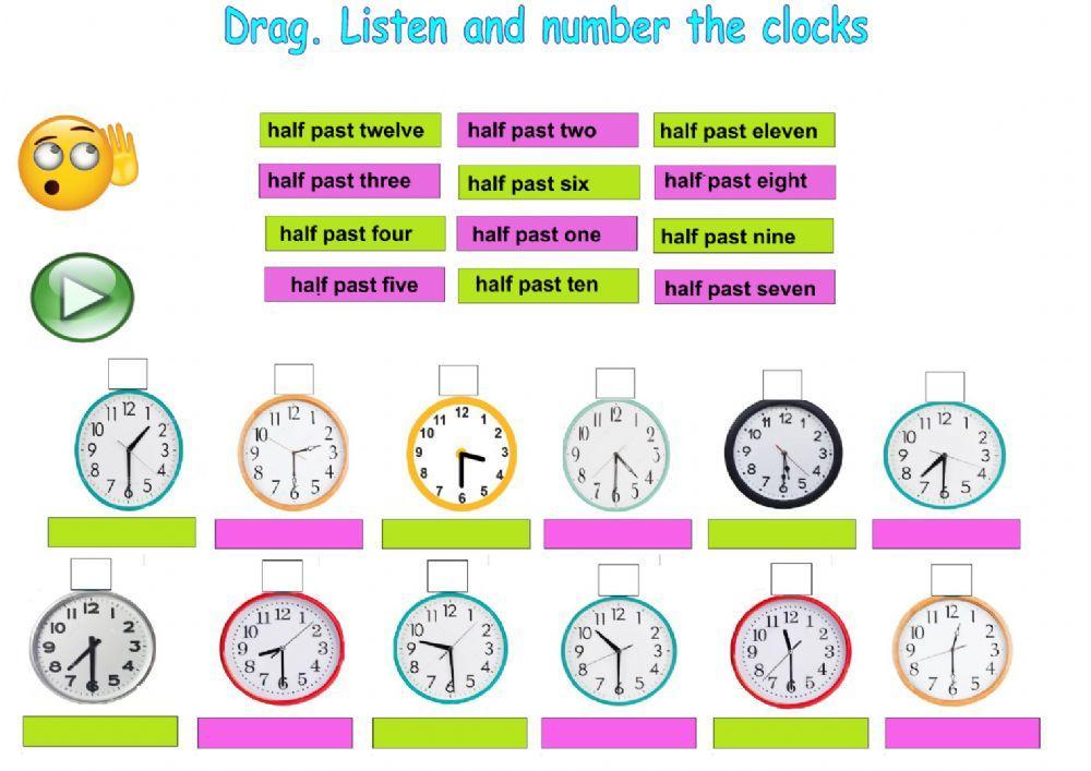 Telling time HALF PAST