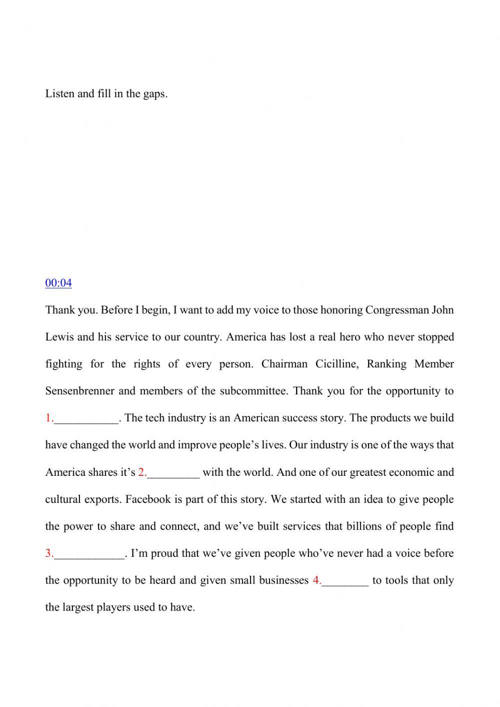 Mark Zuckerber testimony