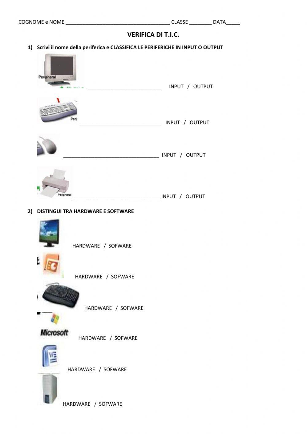 Basi informatica worksheet | Live Worksheets