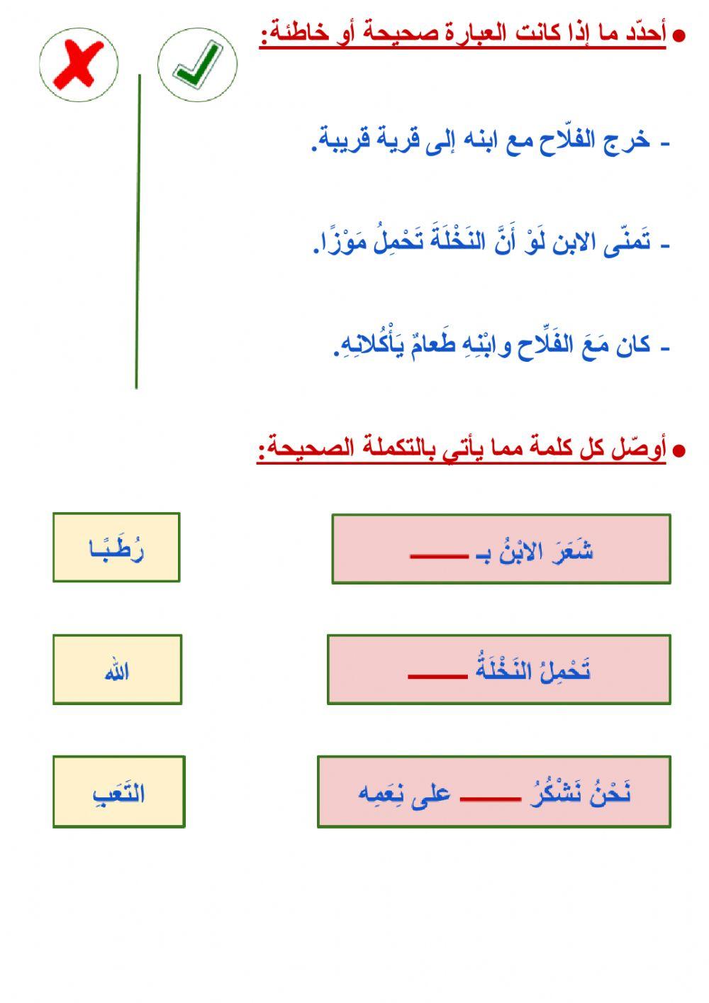 التحدّث والاستماع - قصة الفلّاح وابنه