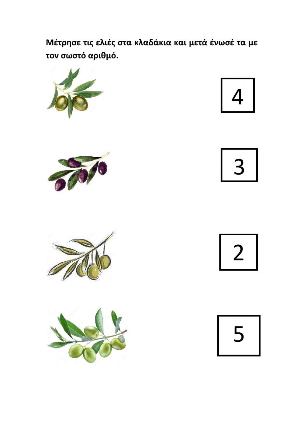 Αντιστοίχιση ελιές με αριθμούς