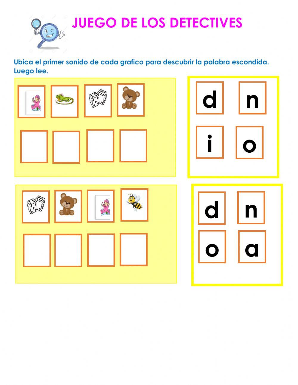 Lectura de palabras fonema D-d