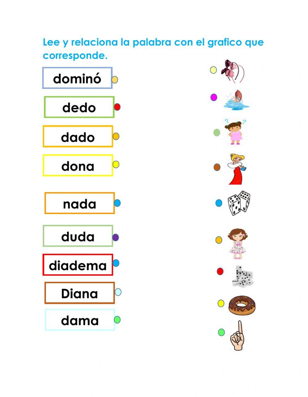 Lectura de palabras Sonido D-d