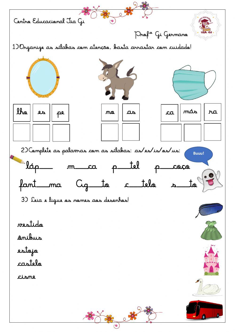 Palavras com as es is os us