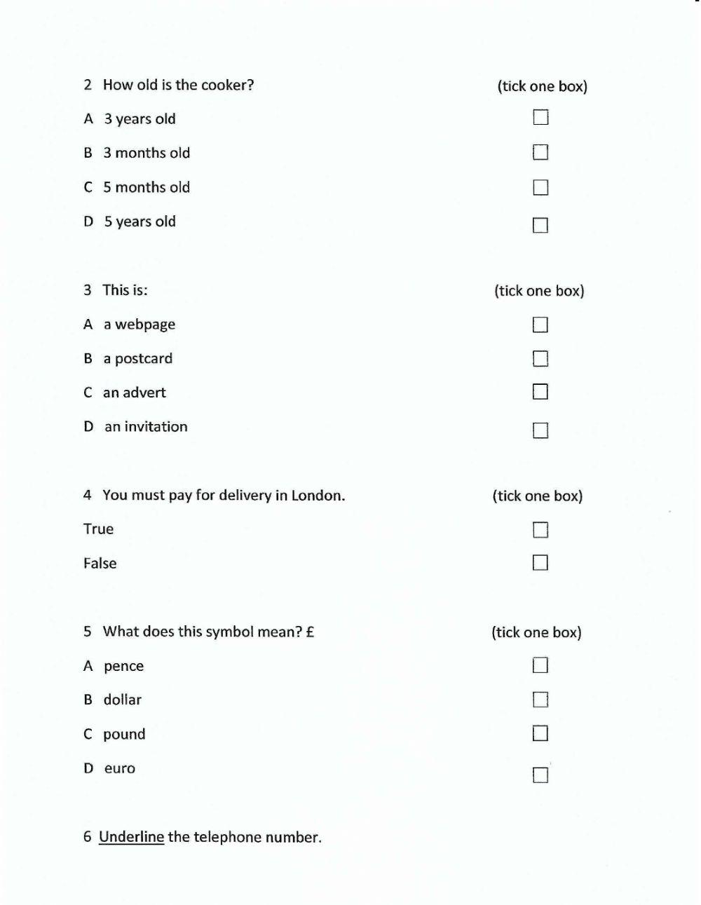 E1 Reading kitchen appliance advert