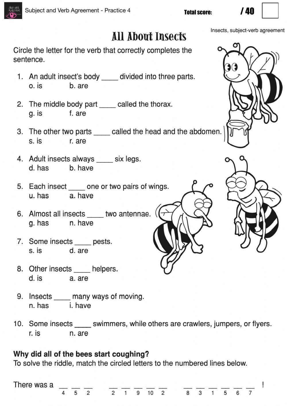 Subject and Verb Agreement - Practice 4