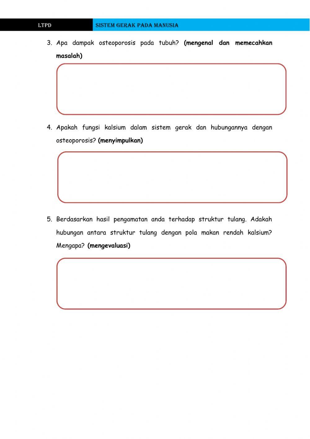 Sistem gerak (Kelainan pada tulang dan otot) Kelas XI MIA 1