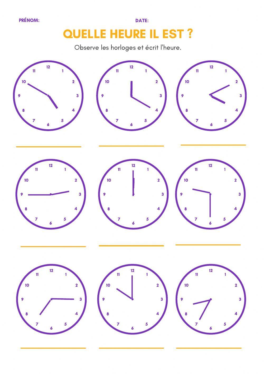 Quelle heure il est ?