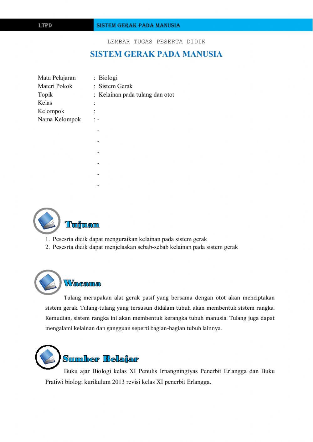 Sistem gerak (Kelainan pada tulang dan otot) Kelas XI MIA 3