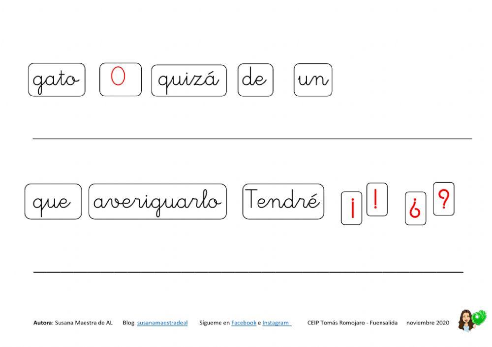 Dictado: Ordenar palabras