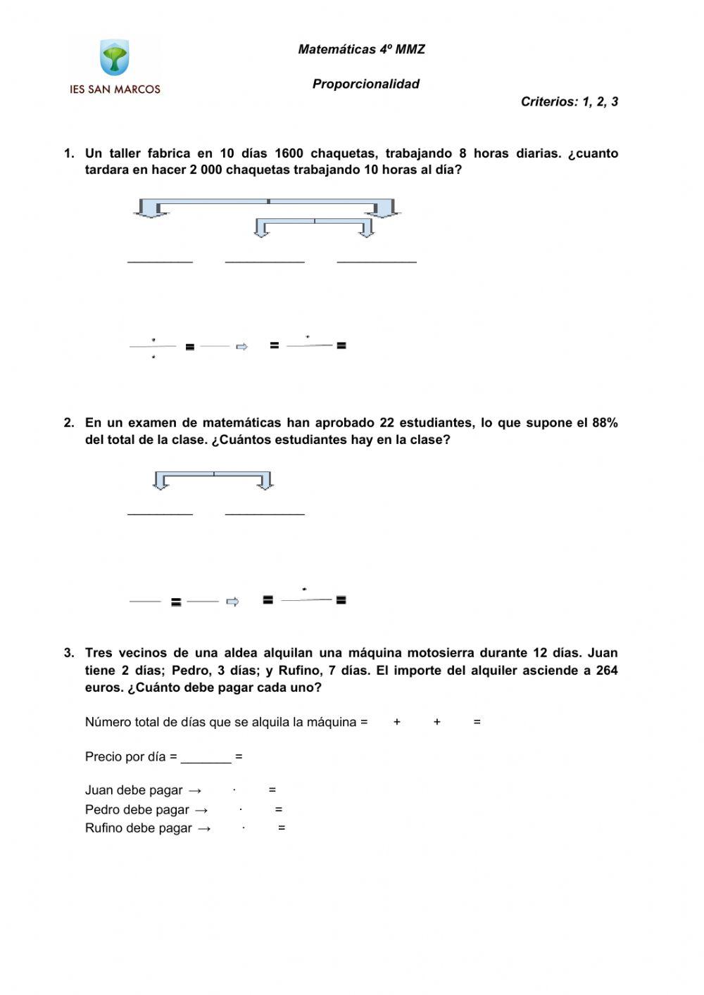 Examen Porporcionalidad