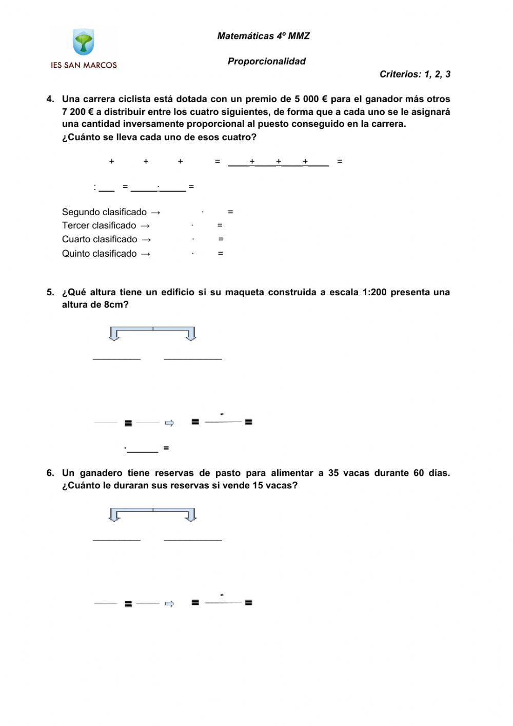 Examen Porporcionalidad
