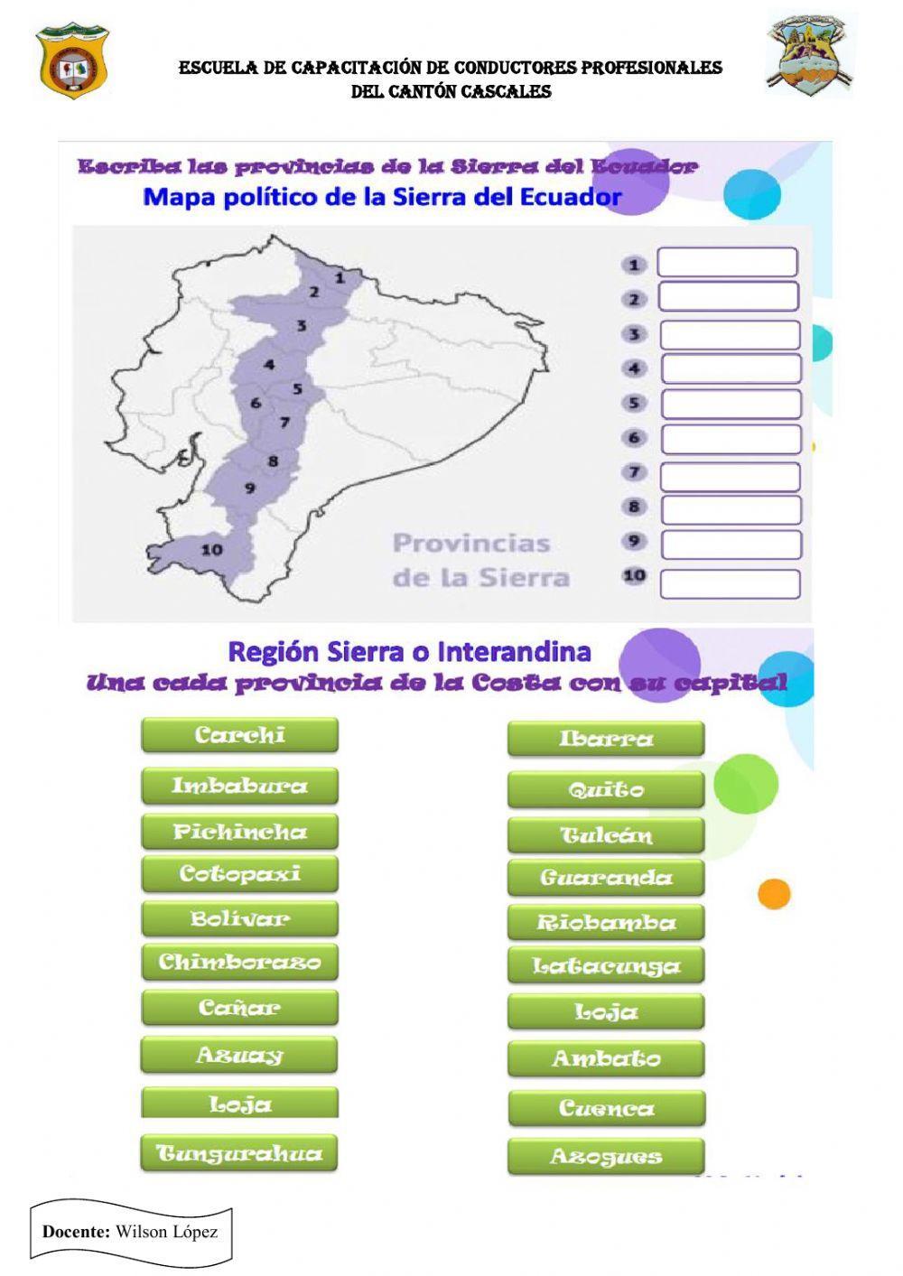 Provincias de la Sierra Ecuatoriana
